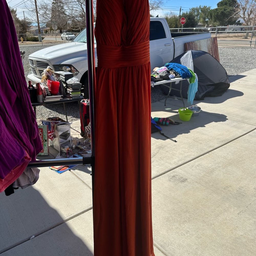 Azazie Gemma Rust Maxi Dress